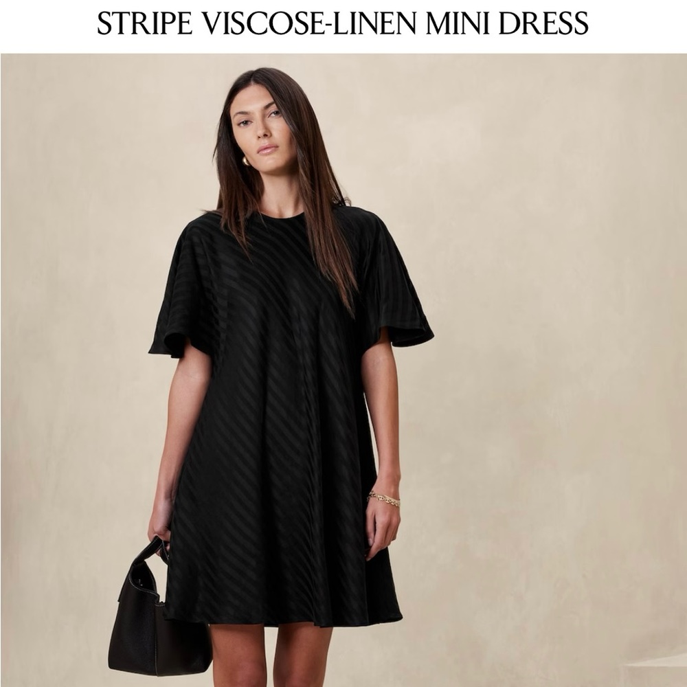 Banana Republic Stripe Viscose-Linen Mini Dress